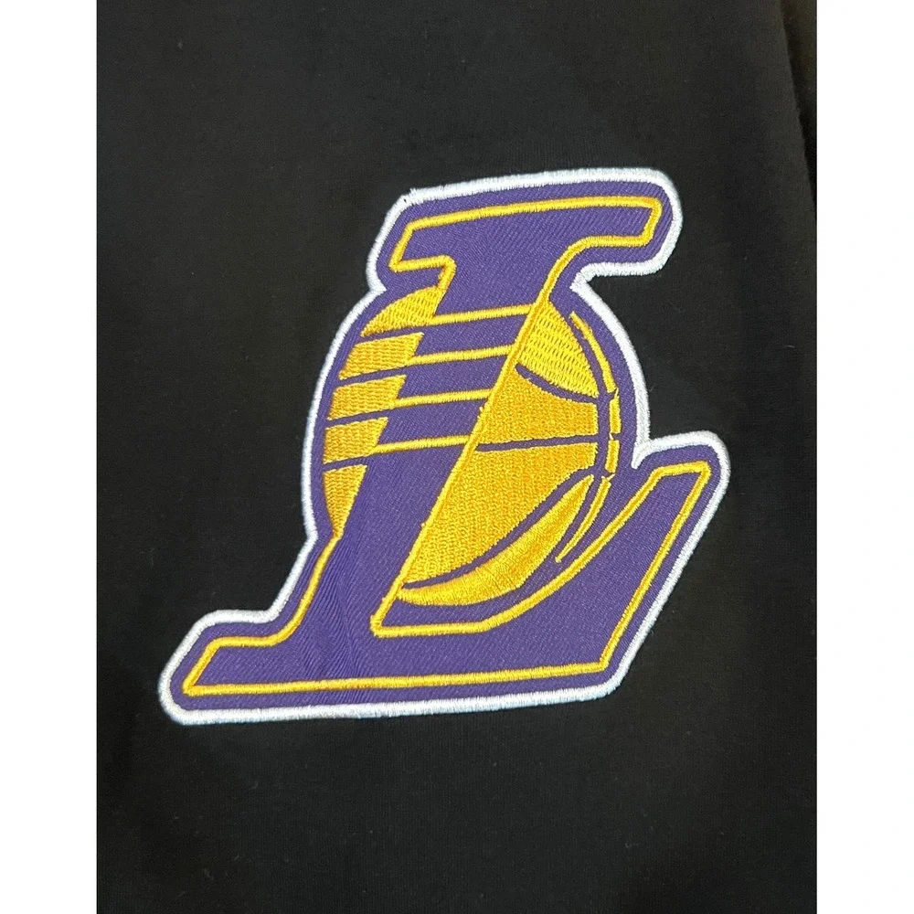 New Era Los Angeles Lakers Track Jacket Black‎ Purple Full Zip Varsity Mens L